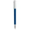 Penna a sfera in plastica con clip in metallo e finitura metallizzata con meccanismo a rotazione e refill blu