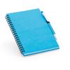 Block notes B6 con rilegatura a spirale e 160 pagine a righe in carta riciclata con penna a sfera abbinata in refill blu