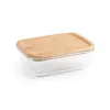 Porta pranzo in vetro borosilicato e coperchio in bambù con guarnizione in silicone 1000ml