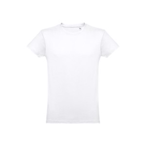 T-shirt da uomo in cotone 100% a girocollo bianca