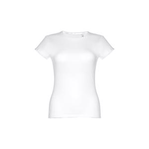 T-shirt da donna in cotone 100% a girocollo bianca