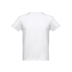 T-shirt da uomo sportiva in poliestere traspirante bianca a girocollo