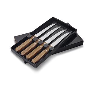 Set di 4 coltelli in acciaio inox con manico in legno