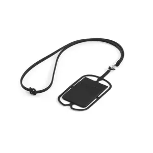 Lanyard in silicone da 420mm con portatessere e supporto per smartphone 57x86x4mm