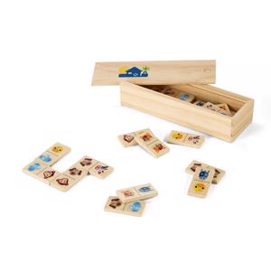 Gioco del domino per bambini con figure di animali in legno