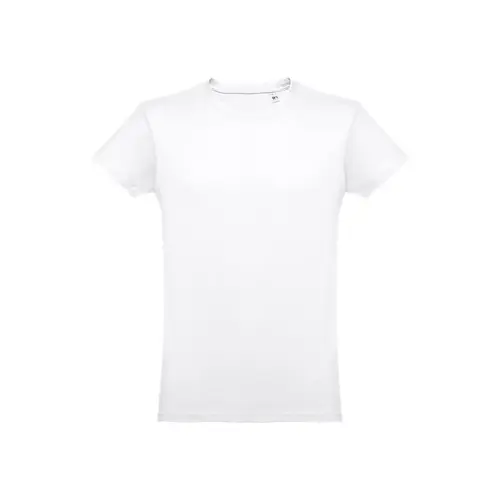 T-shirt da uomo bianca a girocollo taglio regolare 100% cotone 150gr