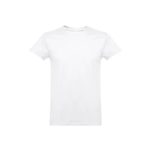 T-shirt da uomo bianca a girocollo taglio regolare 100% cotone 190gr