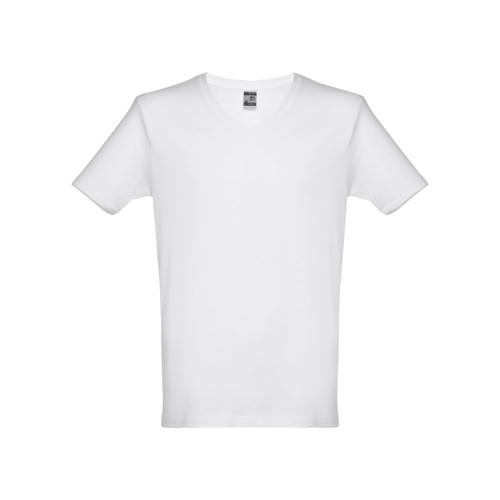 T-shirt da uomo in cotone 100% bianca con scollo a V