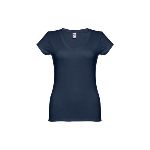 T-shirt da donna colori assortiti scollo a v taglio aderente 100% cotone 150gr