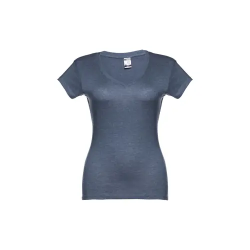 T-shirt da donna colori assortiti scollo a v taglio aderente 100% cotone 150gr