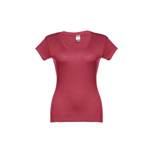 T-shirt da donna colori assortiti scollo a v taglio aderente 100% cotone 150gr