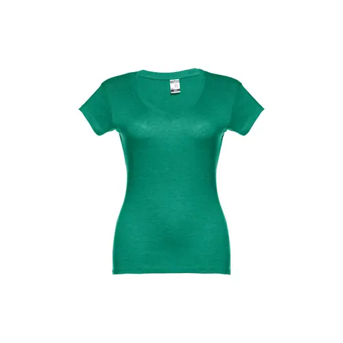 T-shirt da donna colori assortiti scollo a v taglio aderente 100% cotone 150gr