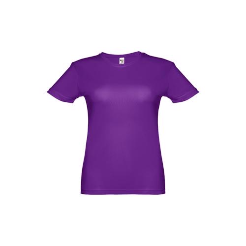 T-shirt da donna sportiva colori assortiti a girocollo taglio aderente in poliestere traspirante 130gr