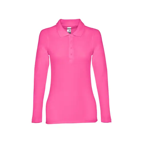 Maglietta polo da donna colori assortiti in tessuto piqué a maniche lunghe taglio regolare 100% cotone 210gr