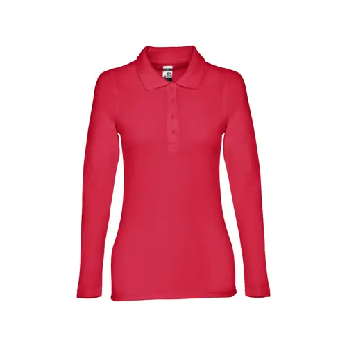 Maglietta polo da donna colori assortiti in tessuto piqué a maniche lunghe taglio regolare 100% cotone 210gr