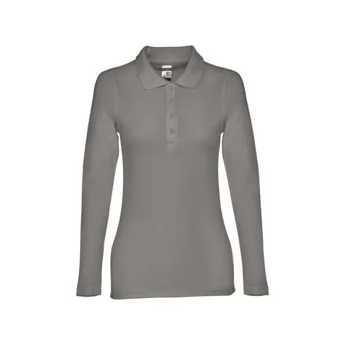 Maglietta polo da donna colori assortiti in tessuto piqué a maniche lunghe taglio regolare 100% cotone 210gr