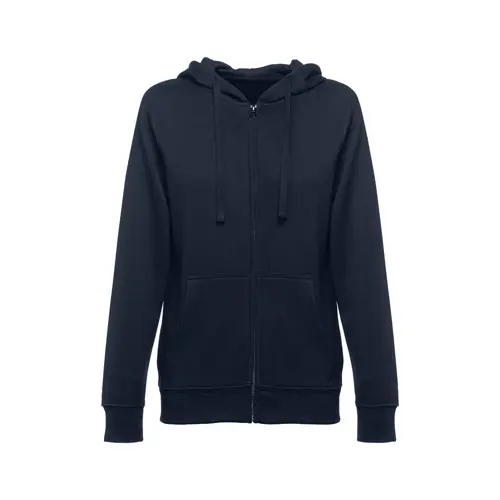 Felpa da donna colori assortiti con cappuccio e cerniera in cotone e poliestere 320gr