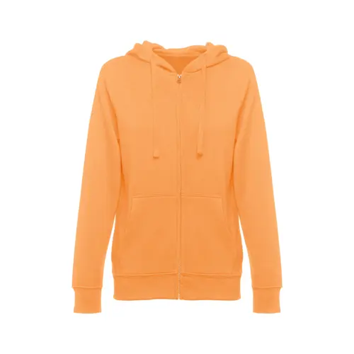 Felpa da donna colori assortiti con cappuccio e cerniera in cotone e poliestere 320gr