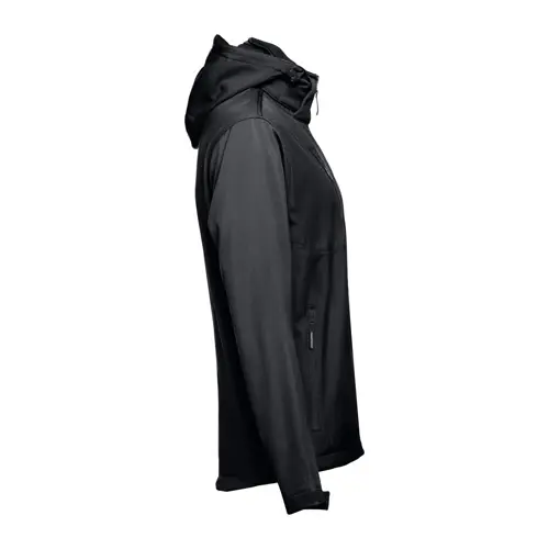 Giacca softshell da uomo colori assortiti con cappuccio rimovibile in poliestere e foderato in pile 280gr