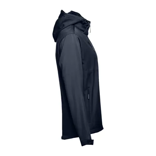 Giacca softshell da uomo colori assortiti con cappuccio rimovibile in poliestere e foderato in pile 280gr