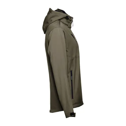 Giacca softshell da uomo colori assortiti con cappuccio rimovibile in poliestere e foderato in pile 280gr