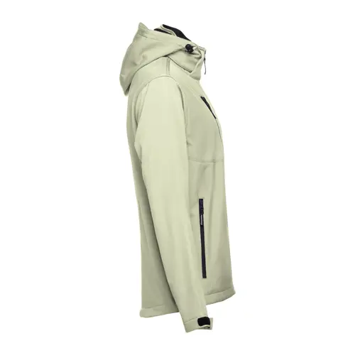 Giacca softshell da uomo colori assortiti con cappuccio rimovibile in poliestere e foderato in pile 280gr