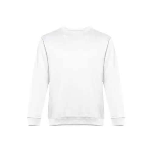 Felpa da adulto unisex bianca a girocollo in cotone e poliestere 300gr