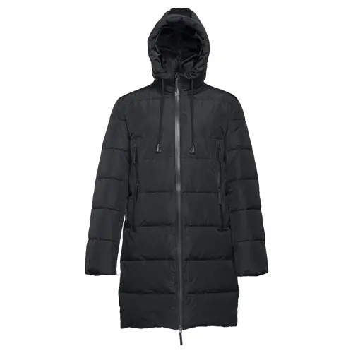 Parka trapuntato unisex con cappuccio e polsini elasticizzati in poliestere
