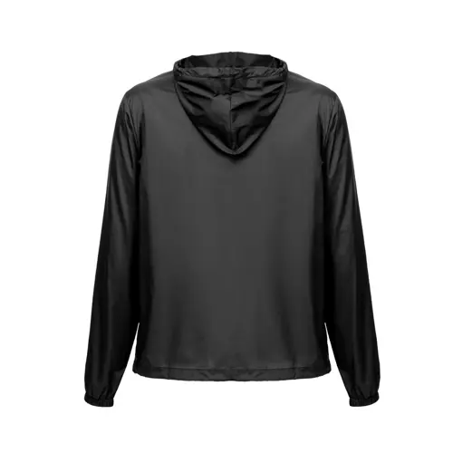 Giacca a vento impermeabile unisex con cappuccio e tasche laterali in nylon riciclato 65gr