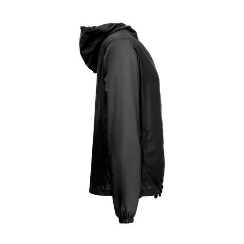 Giacca a vento impermeabile unisex con cappuccio e tasche laterali in nylon riciclato 65gr