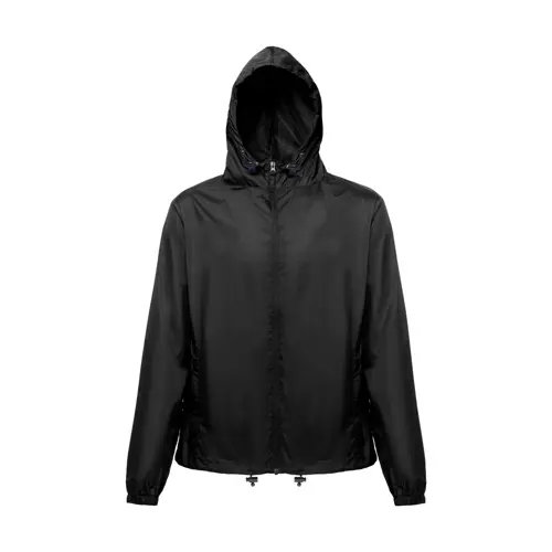 Giacca a vento impermeabile unisex con cappuccio e tasche laterali in nylon riciclato 65gr