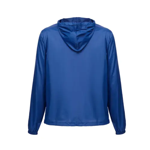 Giacca a vento impermeabile unisex con cappuccio e tasche laterali in nylon riciclato 65gr