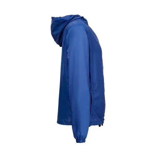 Giacca a vento impermeabile unisex con cappuccio e tasche laterali in nylon riciclato 65gr