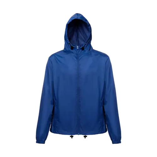 Giacca a vento impermeabile unisex con cappuccio e tasche laterali in nylon riciclato 65gr