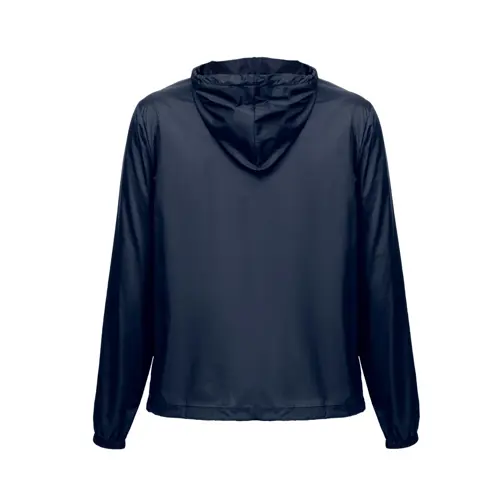 Giacca a vento impermeabile unisex con cappuccio e tasche laterali in nylon riciclato 65gr