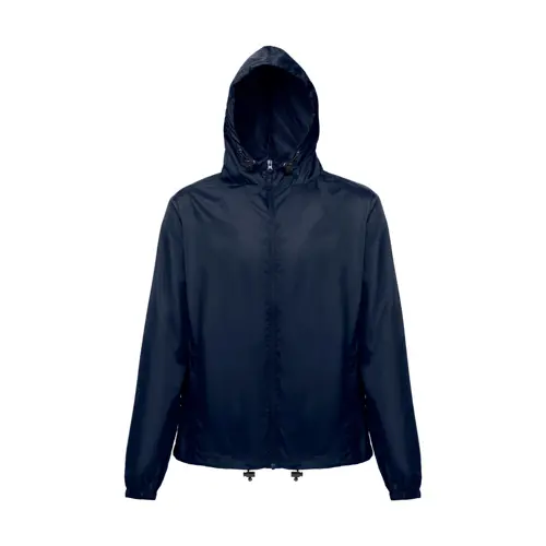 Giacca a vento impermeabile unisex con cappuccio e tasche laterali in nylon riciclato 65gr
