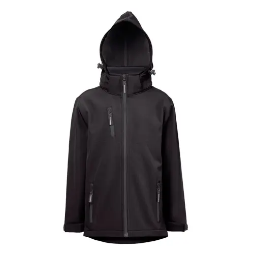 Giacca in softshell per bambini con cappuccio poliestere riciclato e elastan 280 g/m²