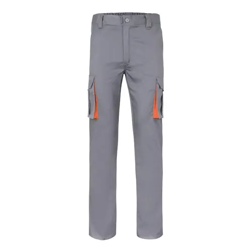 Pantaloni da lavoro Velilla elasticizzati bicolore con diverse tasche in cotone e poliestere 240g