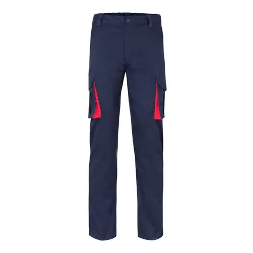 Pantaloni da lavoro Velilla elasticizzati bicolore con diverse tasche in cotone e poliestere 240g