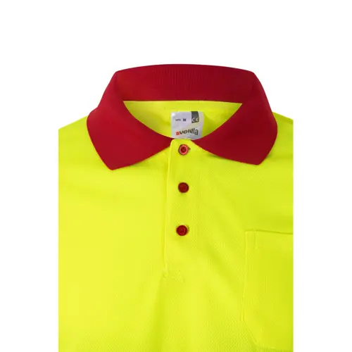 Polo da lavoro VELILLA VULCAN in twill poliestere e bicolore con strisce catarifrangenti da 160gr