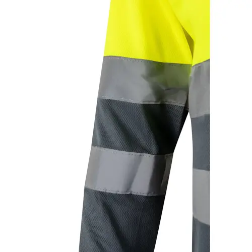 Polo da lavoro VELILLA VULCAN in twill poliestere e bicolore con strisce catarifrangenti da 160gr