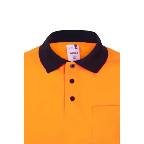 Polo da lavoro VELILLA VULCAN in twill poliestere e bicolore con strisce catarifrangenti da 160gr