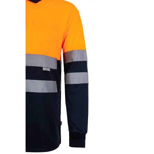 Polo da lavoro VELILLA VULCAN in twill poliestere e bicolore con strisce catarifrangenti da 160gr