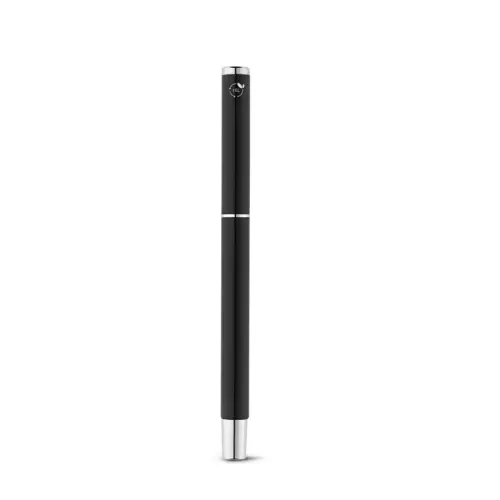 Penna roller in alluminio riciclato con clip refill nero