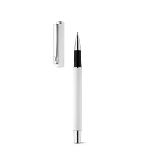 Penna roller in alluminio riciclato con clip refill nero