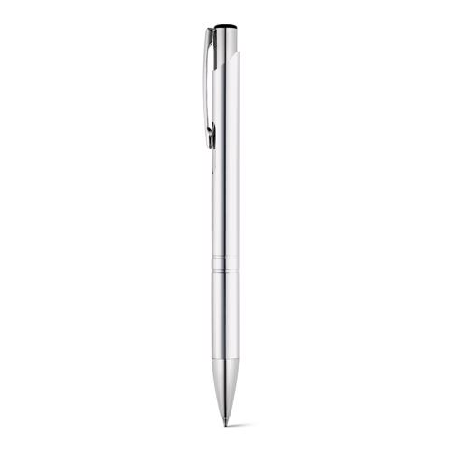 Penna a sfera in alluminio corpo lucido disponibile in vari colori con meccanismo a scatto e refill nero