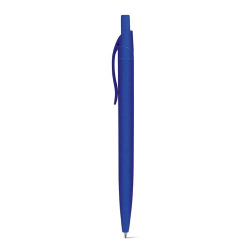 Penna a sfera in fibra di grano e ABS disponibili in vari colori con meccanismo a scatto e  refill blu
