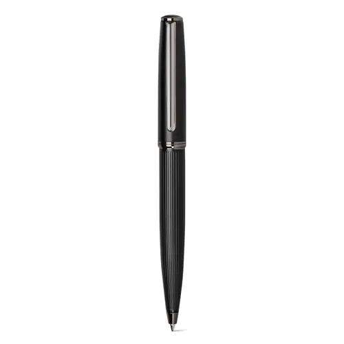 Set con penna roller e penna a sfera in metallo con refill blu fornita in scatola regalo imbottita