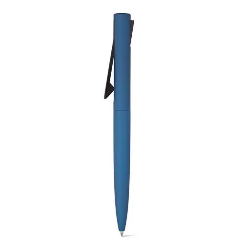 Penna a sfera in alluminio e ABS con meccanismo a scatto a clip e refill blu