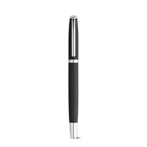 Set penna roller e penna a sfera con corpo in alluminio 100% riciclato refill blu